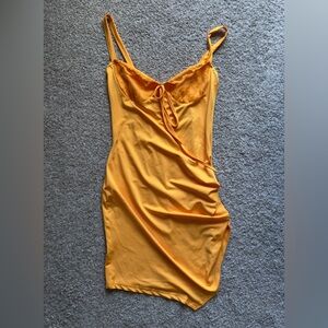 Gold Lace Trim Dress